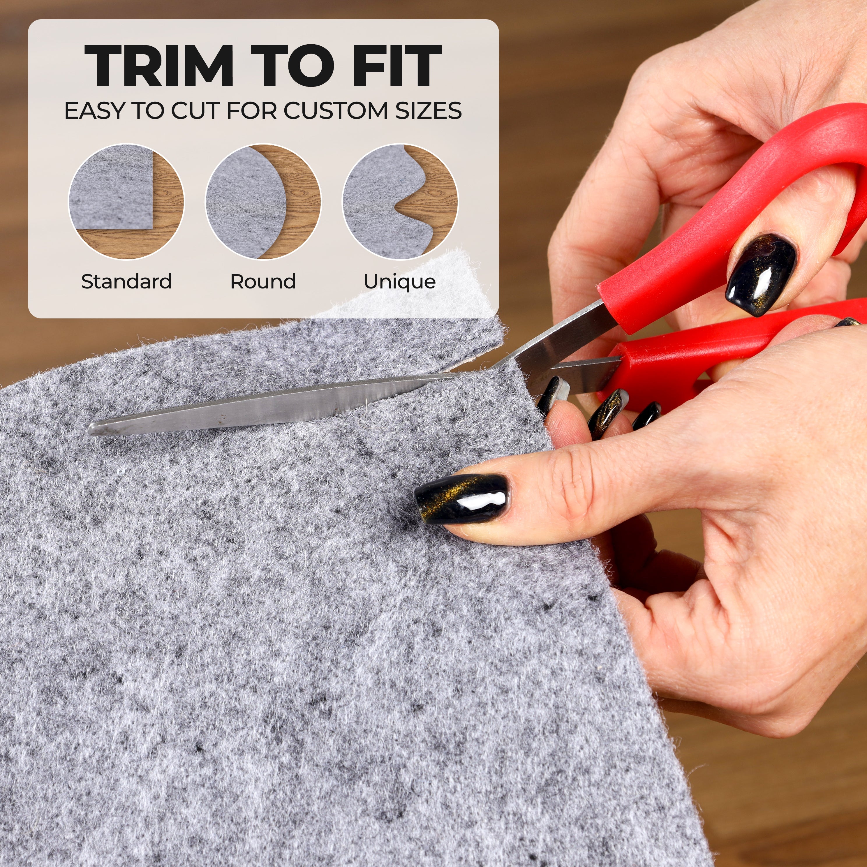 Non-Slip Floor Protector Rug Pad - Premium Polyester Felt & Rubber Grip for Hardwood, Tile & Laminate Floors - Perfect for Living Room, Bedroom & High Traffic Areas