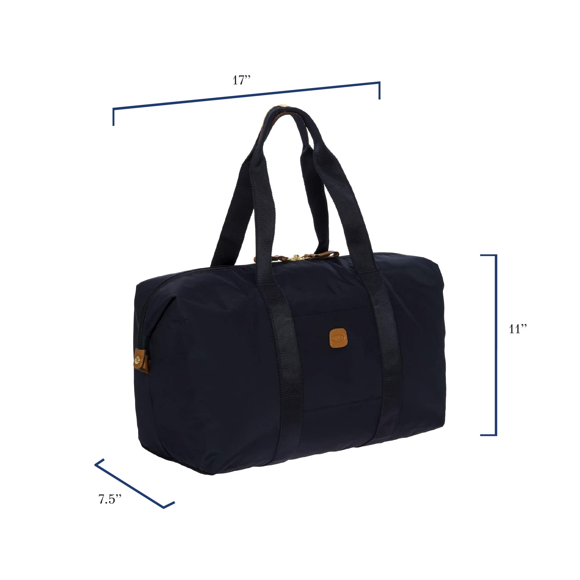 Bric's X-Bag X-Travel 2.0 Foldable Duffel Bag - 18 Inch Carry On Luggage & Overnight Travel Bag for Men Women - Navy Blue - Perfect for Gym, Weekend Trips & Airplane Cabin Use