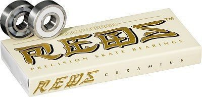 BONES® CERAMIC REDS® Bearings - 8 Pack - High Performance Skateboard Bearings for Smooth Riding - Perfect for Street Skating, Longboarding & Skatepark Use