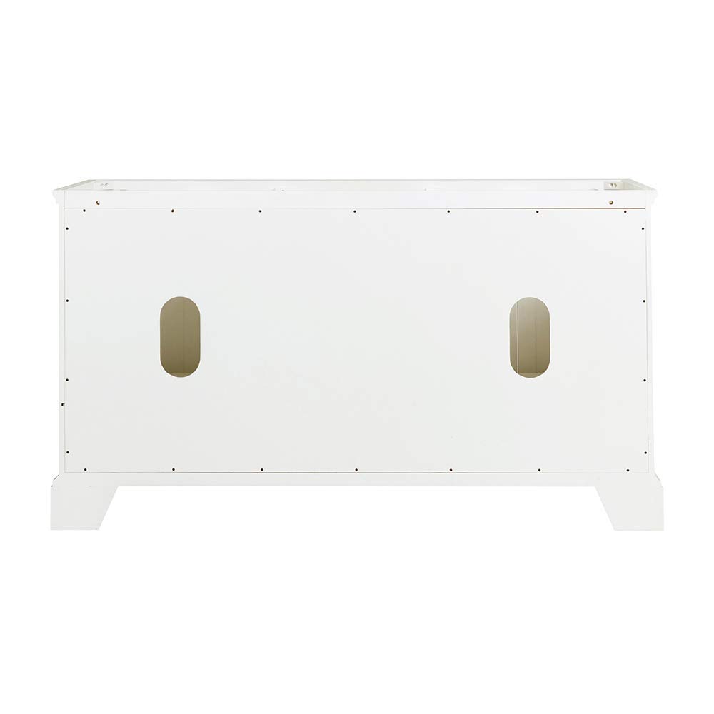 Fresca Windsor 60 Inch Matte White Traditional Double Sink Bathroom Vanity Cabinet - Sink Not Included | Perfect for Master Bathroom & Guest Bathroom Renovation