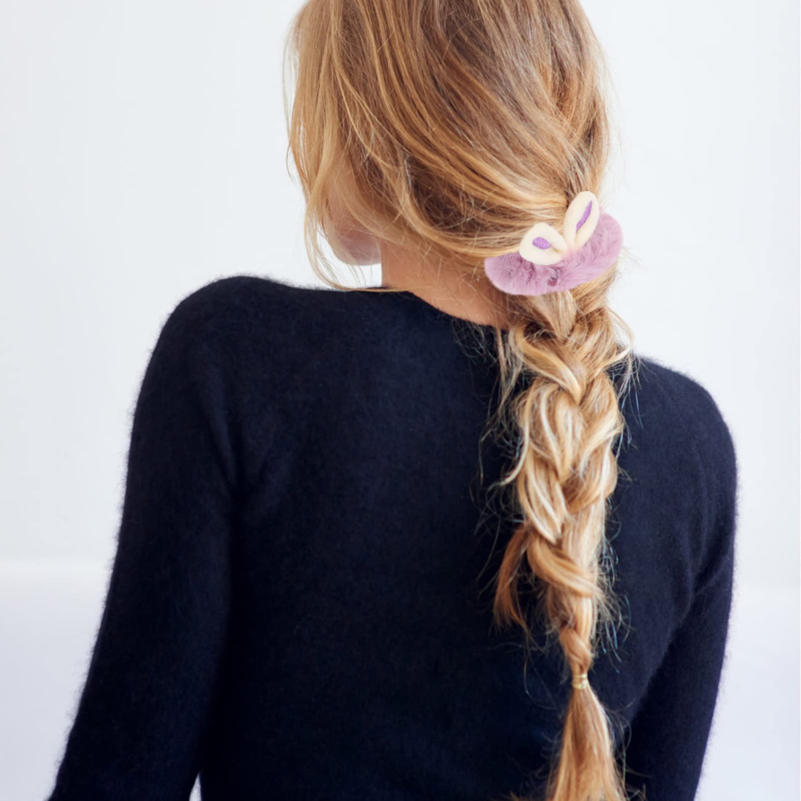 Beaupretty 8-Piece Elastic Hair Bands - Cute Bunny Ear Scrunchies, Soft Plush Hair Ties for Women & Girls - Perfect for Ponytails, School, Work & Everyday Use