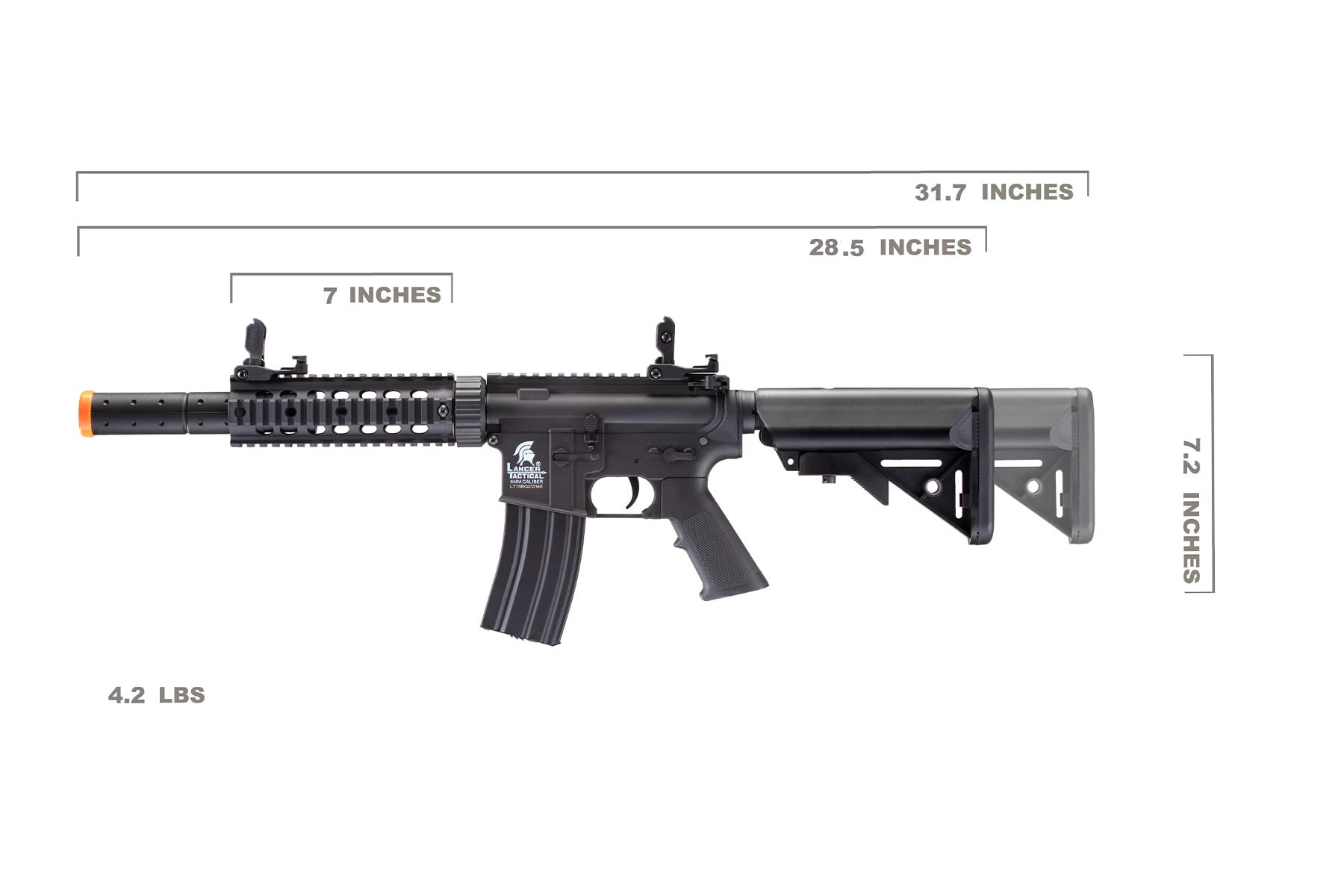 Lancer Tactical Gen 2 M4 Airsoft Rifle - Durable Polymer AEG with Full/Semi-Auto, Picatinny Rail, 0.20g BBs, Battery & Charger - Perfect for Tactical Training, Airsoft Battles & Outdoor Shooting Games