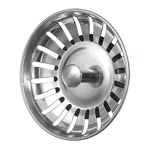 Premium Stainless Steel Kitchen Sink Strainer Stopper - Waste Plug & Filter with Deodorizer - Durable Basin Drain Cover for Kitchen Accessories - Perfect for Food Prep, Dishwashing & Home Cleaning