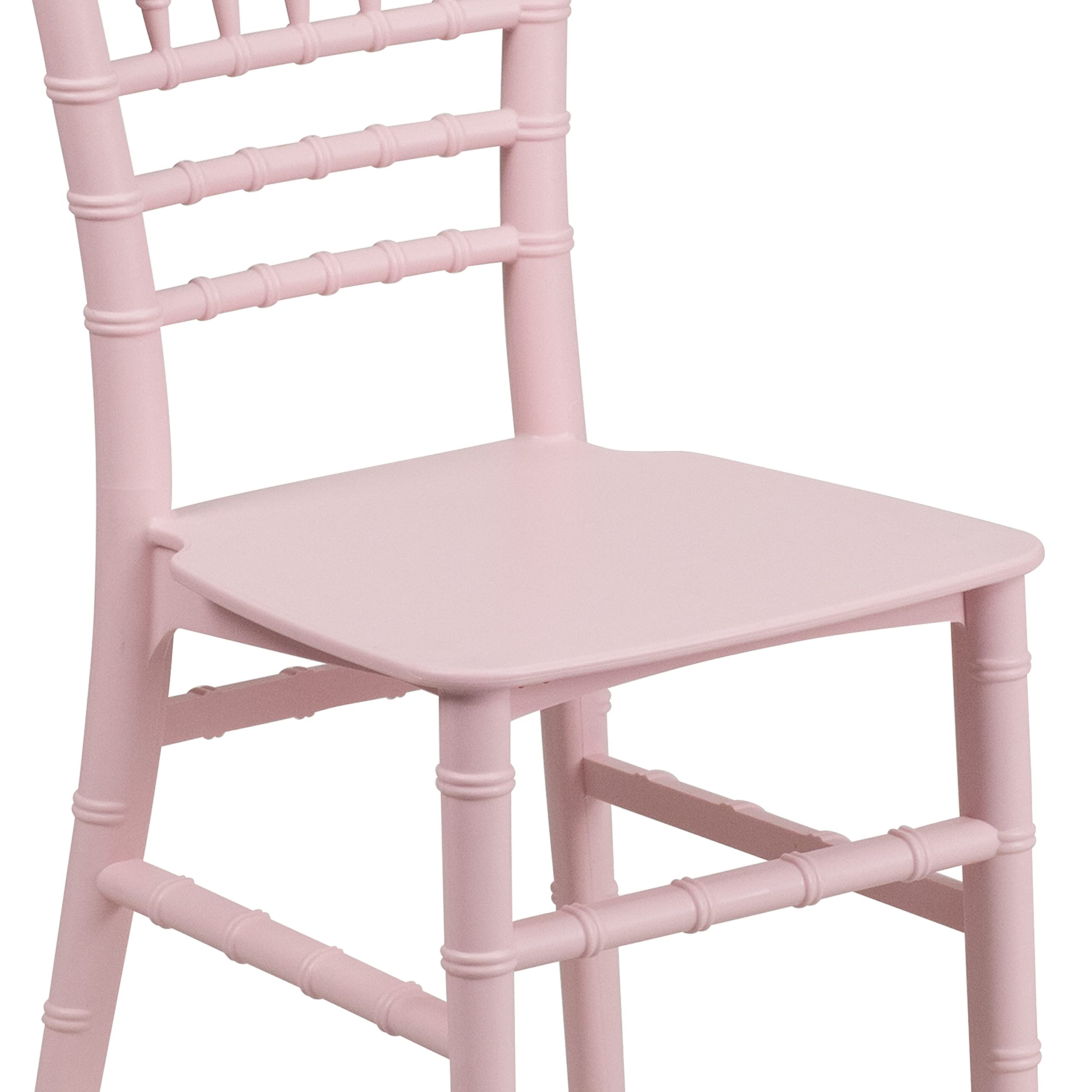 EMMA + OLIVER Kids Pink Resin Chiavari Chair - Lightweight Durable Children's Party Chair for Birthday, Wedding, Events & Home Rental Business - Perfect for Indoor & Outdoor Celebrations