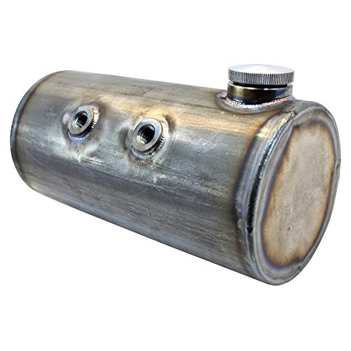 TC Bros 5 Inch Round Chopper Oil Tank with Flat Ends - Universal Fit for Harley Davidson & Custom Motorcycles - Perfect for Bobber & Chopper Bike Builds