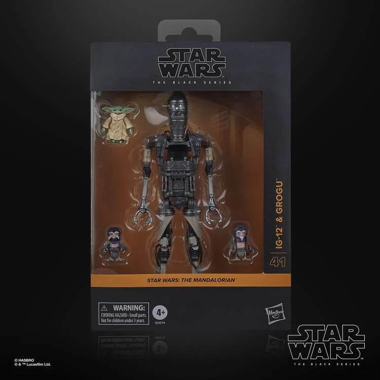 Star Wars The Mandalorian IG-12 & Grogu Black Series 6-Inch Deluxe Action Figure Set - Collectible Toy for Display, Gifts & Star Wars Fans