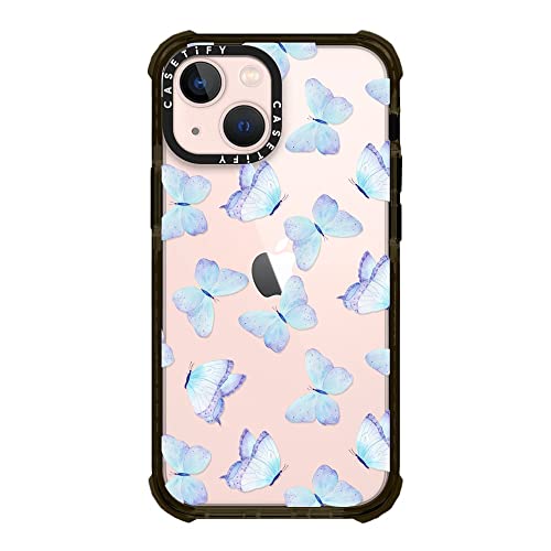 Lilac aqua blue watercolor hand painted butterfly