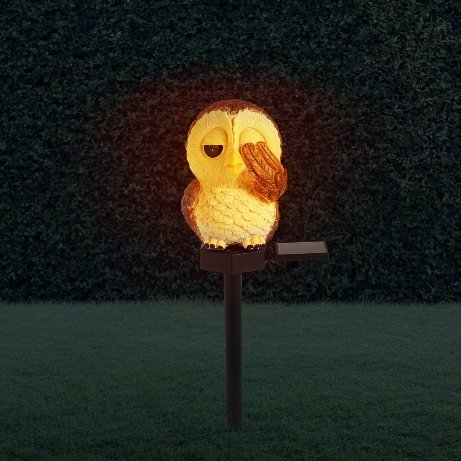 Solar Owl Lawn Lights - 2 Pack Outdoor Garden Decor, Waterproof Resin Solar Statue Lights for Yard, Pathway & Landscape - Eco-Friendly Solar Powered Owl Garden Decorations for Patio, Lawn & Backyard