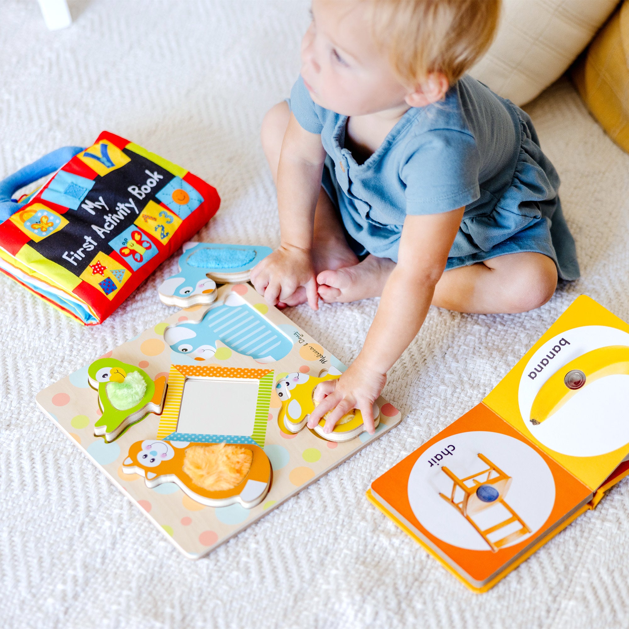My First Activity Book & Poke-A-Dot First Words Baby Gift Set with Peek-a-Boo Touch & Feel Puzzle - Perfect for Newborn Learning, Toddler Sensory Development & Baby Shower Gifts