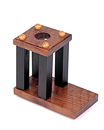 Premium Lanier Walnut & Ebony Wood Pen Stand - Handcrafted Upright Display for 1 Fountain Pen - Perfect for Office Desk, Writing Station & Gift for Pen Collectors