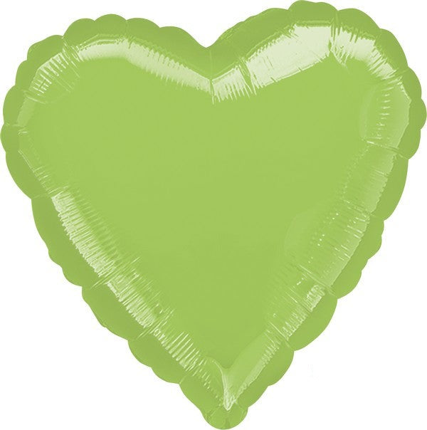 45cm Standard HX Heart Metallic Lime Green Balloon - Perfect for Birthday Parties, Baby Showers & Wedding Decorations