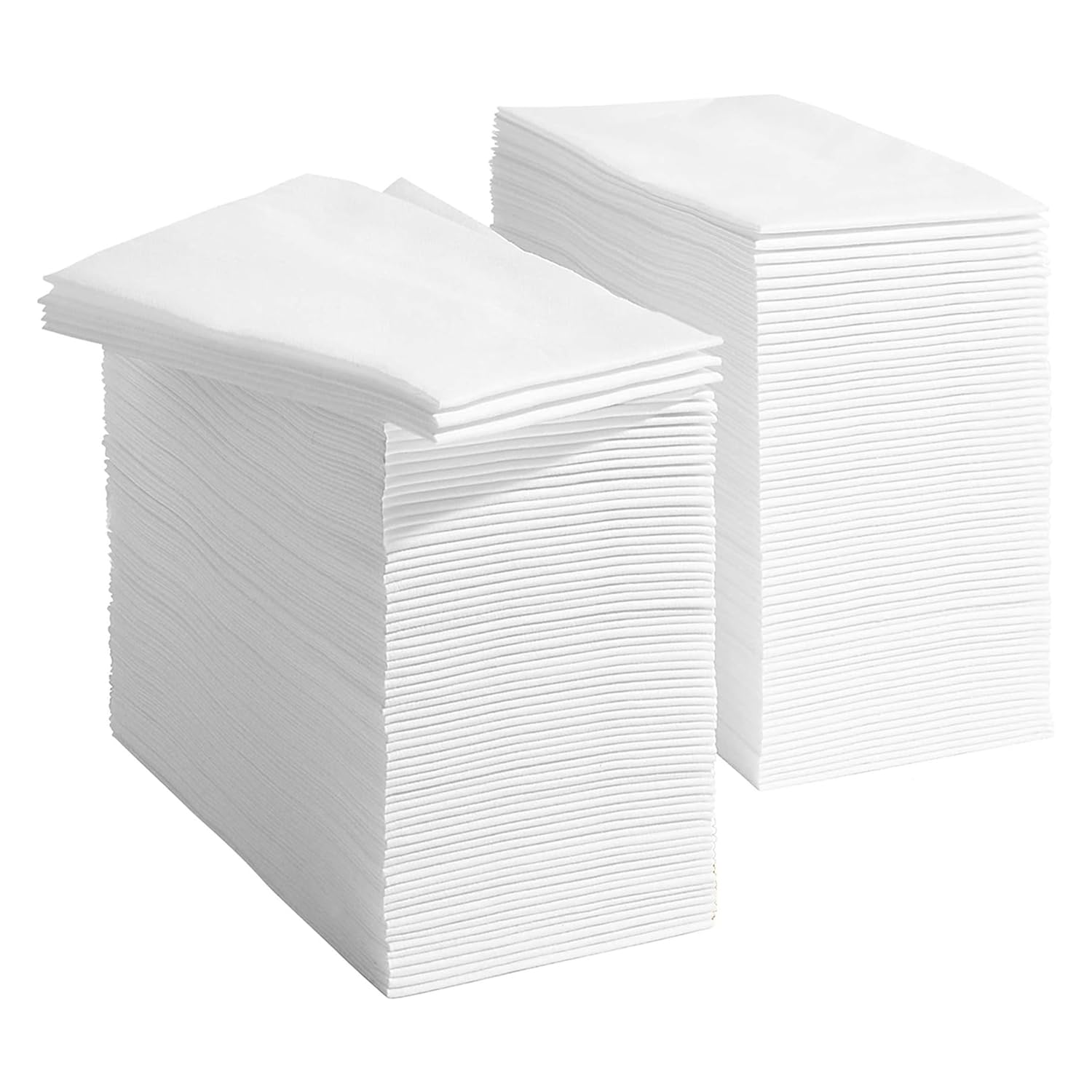 Prestee 200 Count Premium Disposable Paper Hand Towels - Soft Linen-Like White Guest Towels for Weddings, Parties, Dinners & Events | Eco-Friendly Bathroom, Kitchen & Hospitality Use