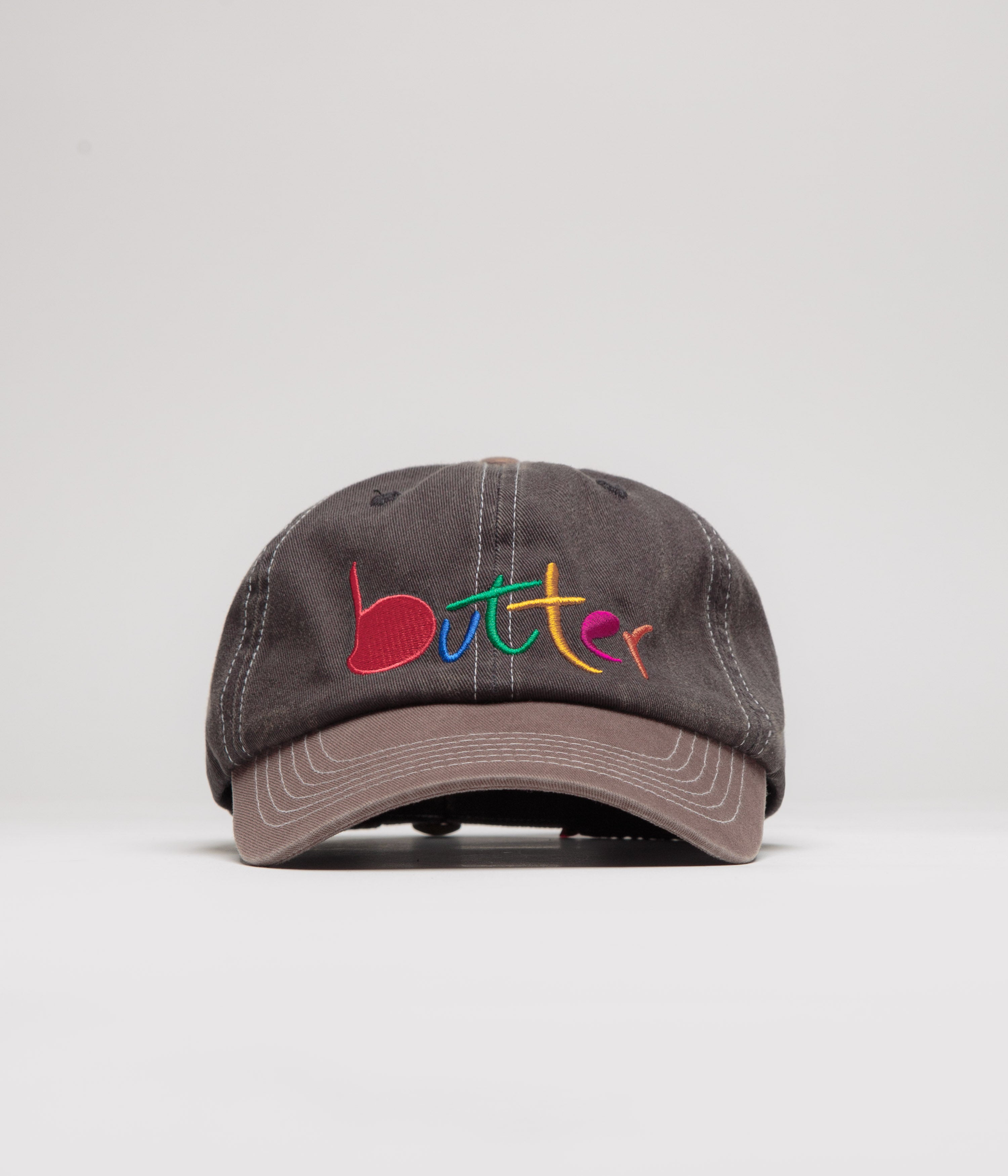 Butter Goods Art Cap - Charcoal & Redwood Color Adjustable Dad Hat for Men & Women - Perfect for Casual Wear, Outdoor Activities & Street Fashion