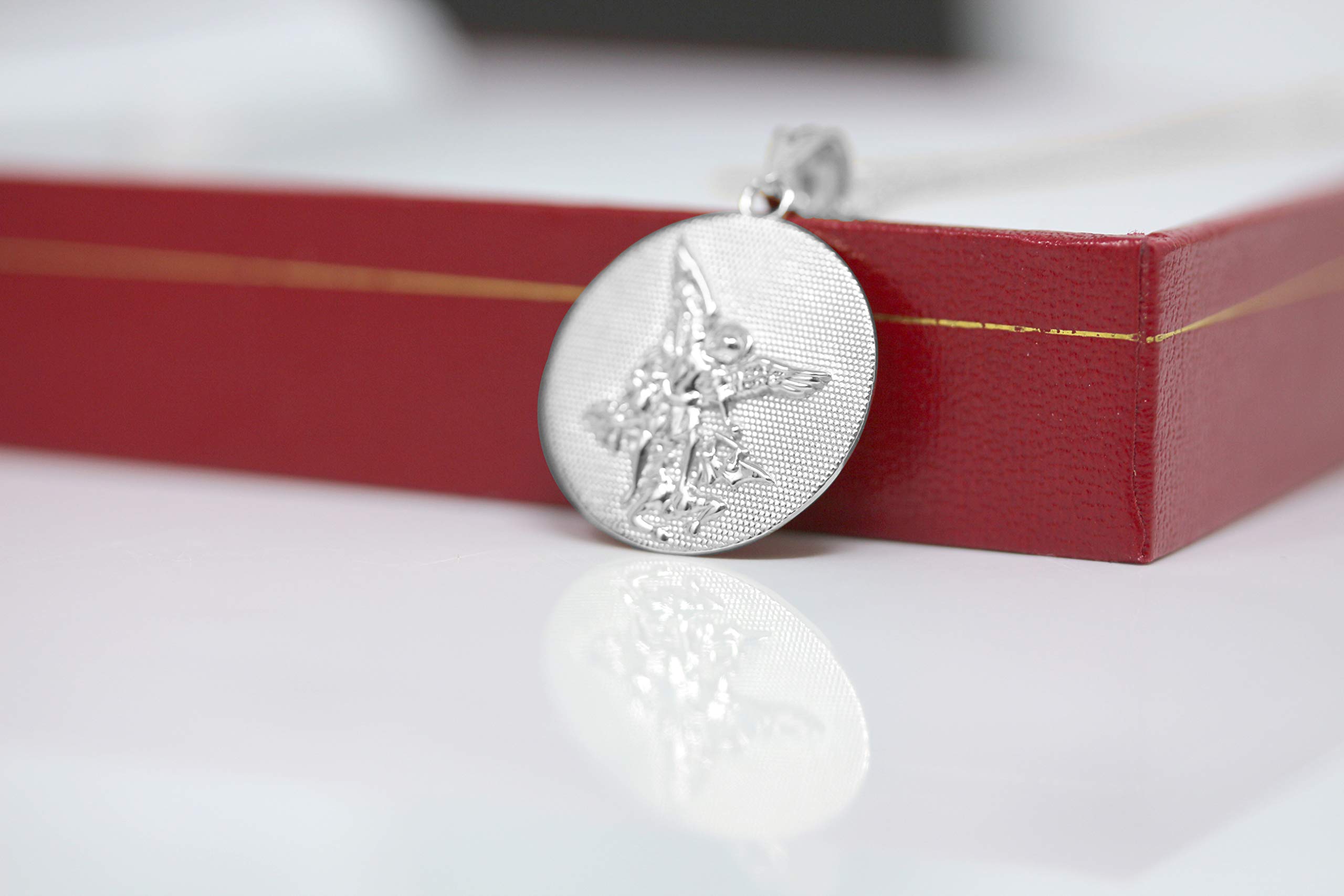 Sterling Silver St. Michael Pendant Necklace for Protection & Style