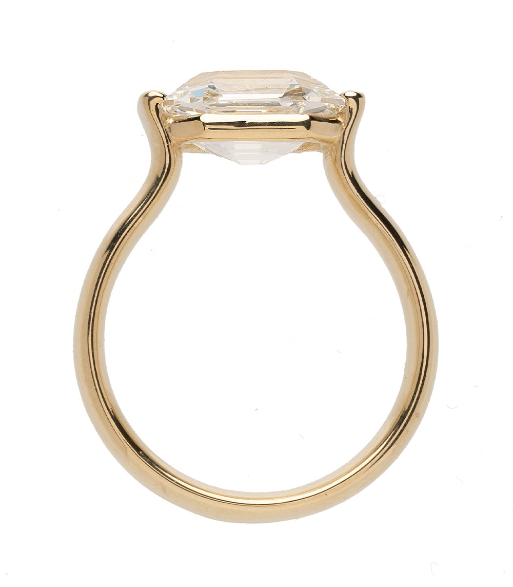 Bardot Half Bezel Engagement Ring - 14K Gold Solitaire Diamond Ring for Women | Perfect for Proposals, Anniversaries & Special Occasions