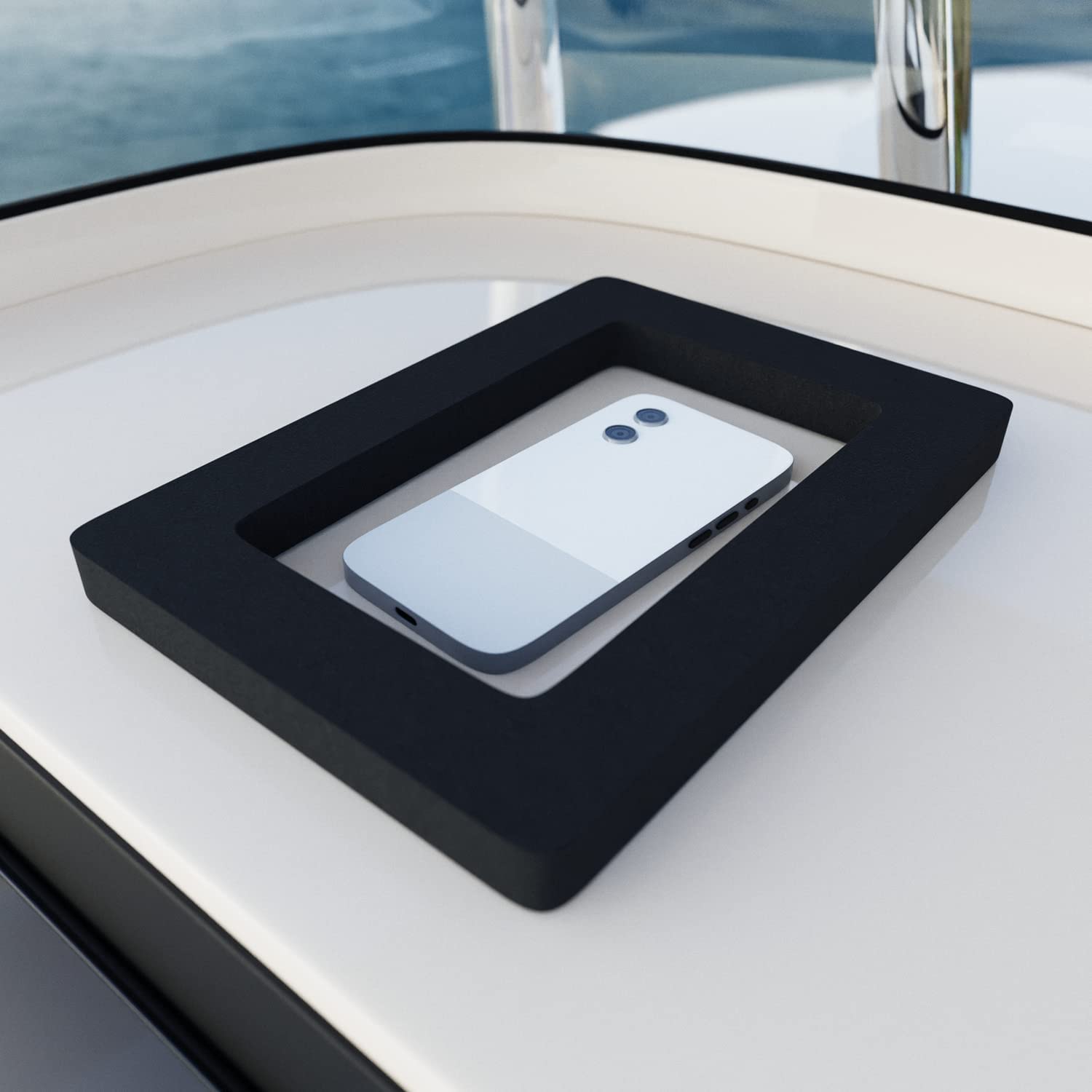 XCEL Marine Foam Dashboard Phone Holder - Non-Slip Car Organizer for iPhone & Samsung - Perfect for Boats, RVs & Trucks