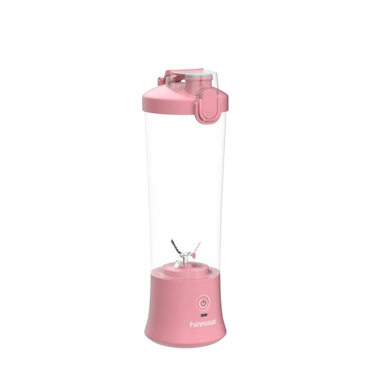 Portable USB Rechargeable Personal Blender - 20oz Mini Smoothie Maker with 6 Stainless Steel Blades & Travel Lid - Perfect for Shakes, Protein Drinks, Meal Prep - Ideal for Gym, Office, Kitchen, Camping & Travel (Pink)