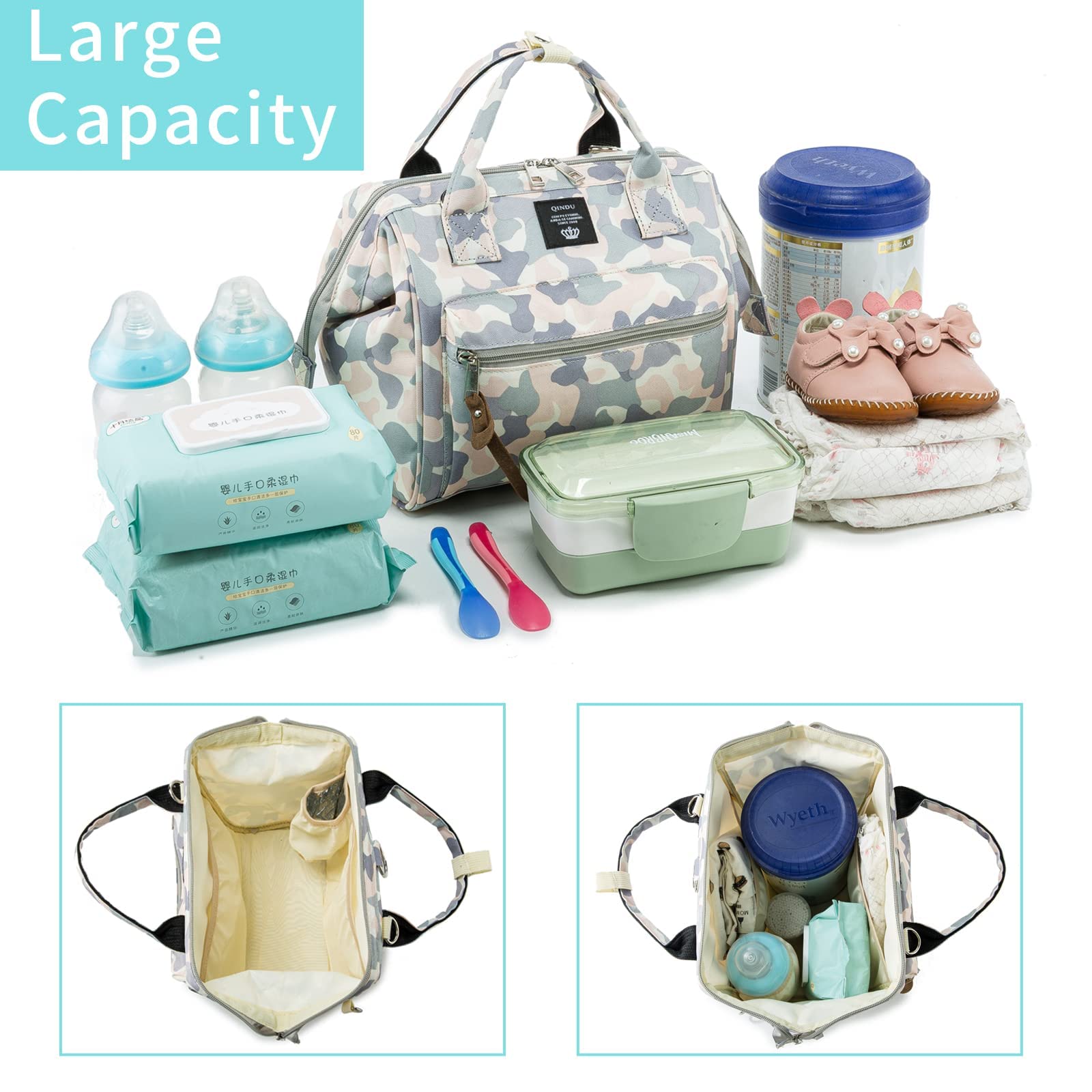 Beaulyn Small Diaper Bag Backpack - Mini Waterproof Diaper Tote with Insulated Pocket for Baby Essentials | Perfect for Travel, Daycare & On-the-Go Parents