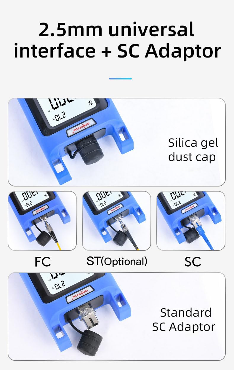 ORIENTEK TPM-35 Fiber Optic Power Meter & TLS-3S 1310/1550nm Single Mode Light Source Kit - Professional Optical Network Testing Equipment for Telecom, Data Center & FTTH Installation