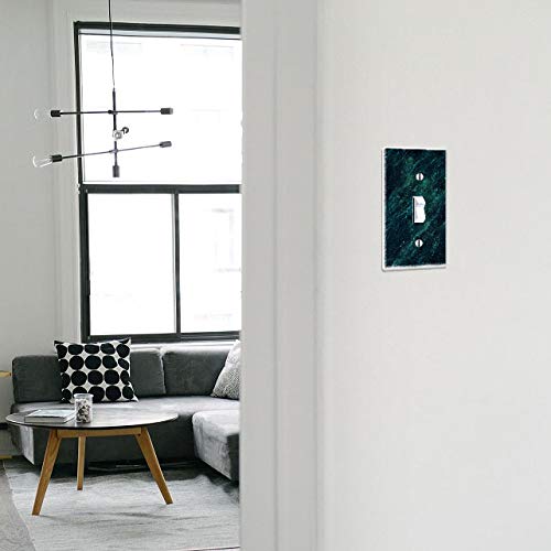 WIRESTER Single Gang Toggle Light Switch Plate Cover - Green Marble Wall Plate (2-Pack) for Home, Office & Commercial Decor