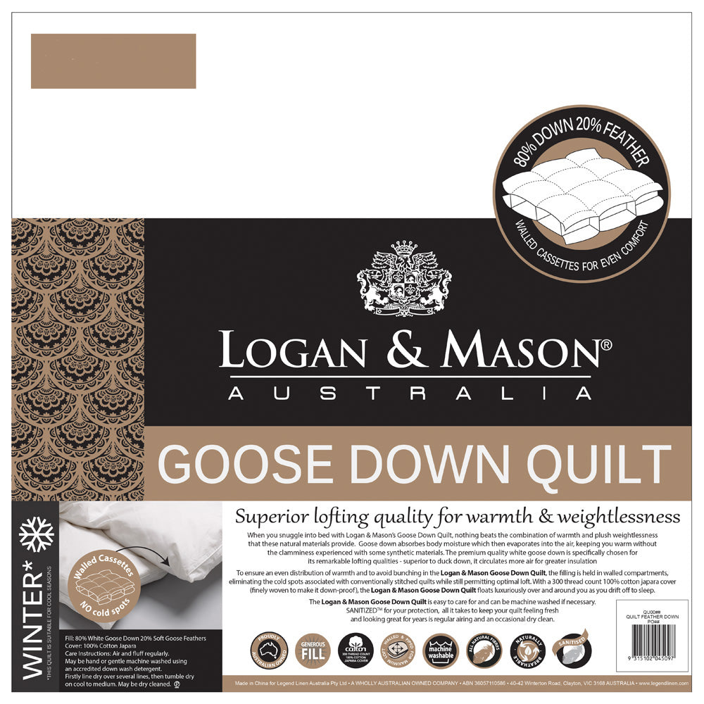 Premium 80/20 Goose Down and Feather Quilt - Queen Size Luxury Bedding for All Seasons | Perfect for Cozy Winter Nights & Elegant Bedroom Decor