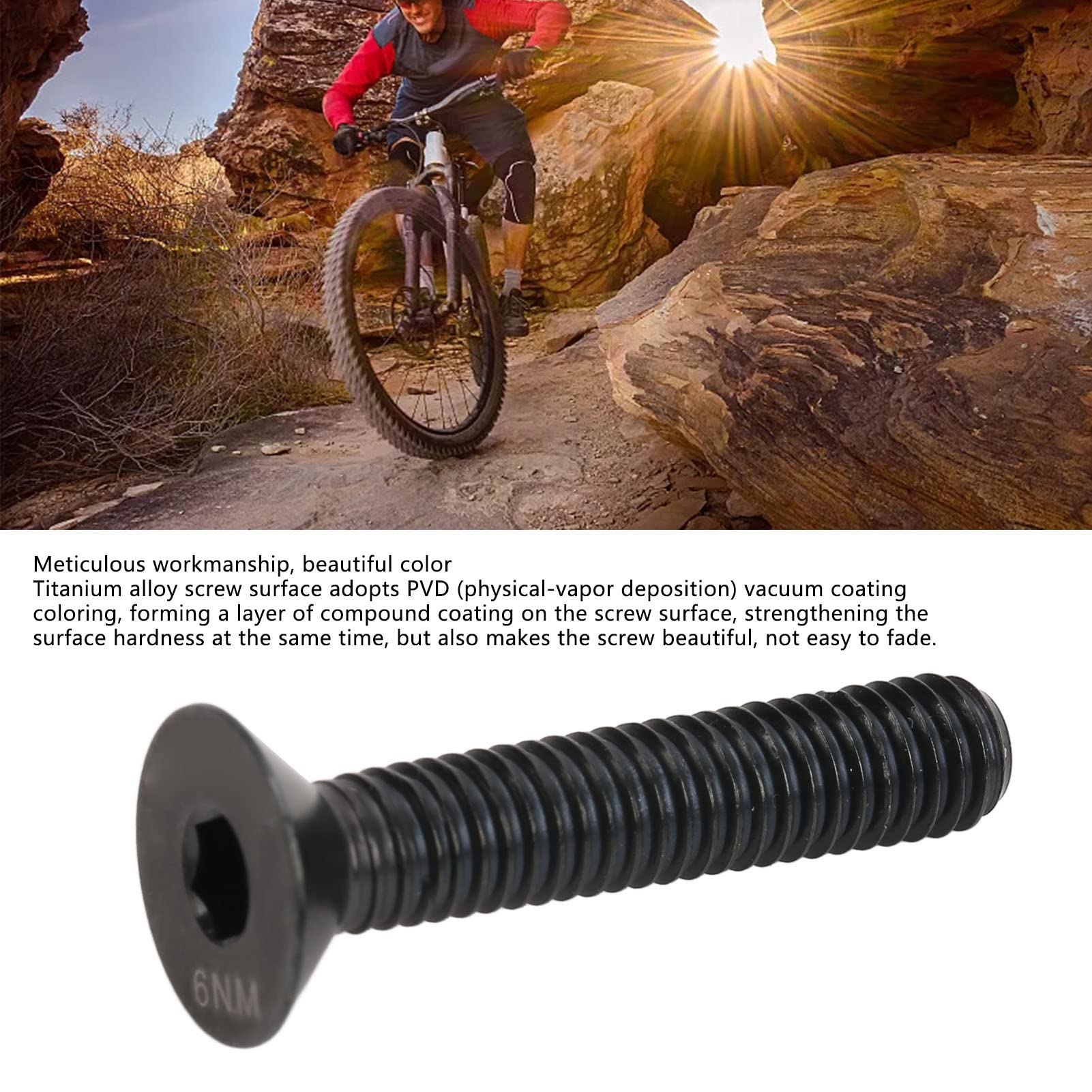 M6x30mm Waterproof Alloy Bicycle Headset Stem Top Fixing Bolt - Black Bike Repair Part for Mountain & Road Bikes - Perfect for Headset Maintenance and Cycling Gear Upgrades