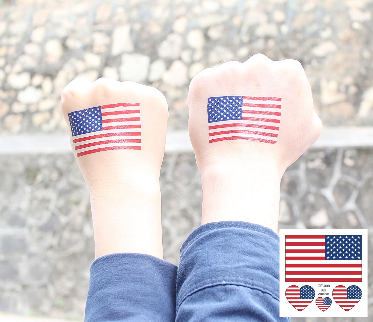 40 Pcs Waterproof USA Flag Tattoos for Men, Women & Kids - Patriotic Temporary Tattoos for Memorial Day, Labor Day & Sports Events - American National Pride Stickers for Face & Body - Perfect for 4th of July, Football Games & Patriotic Celebrations