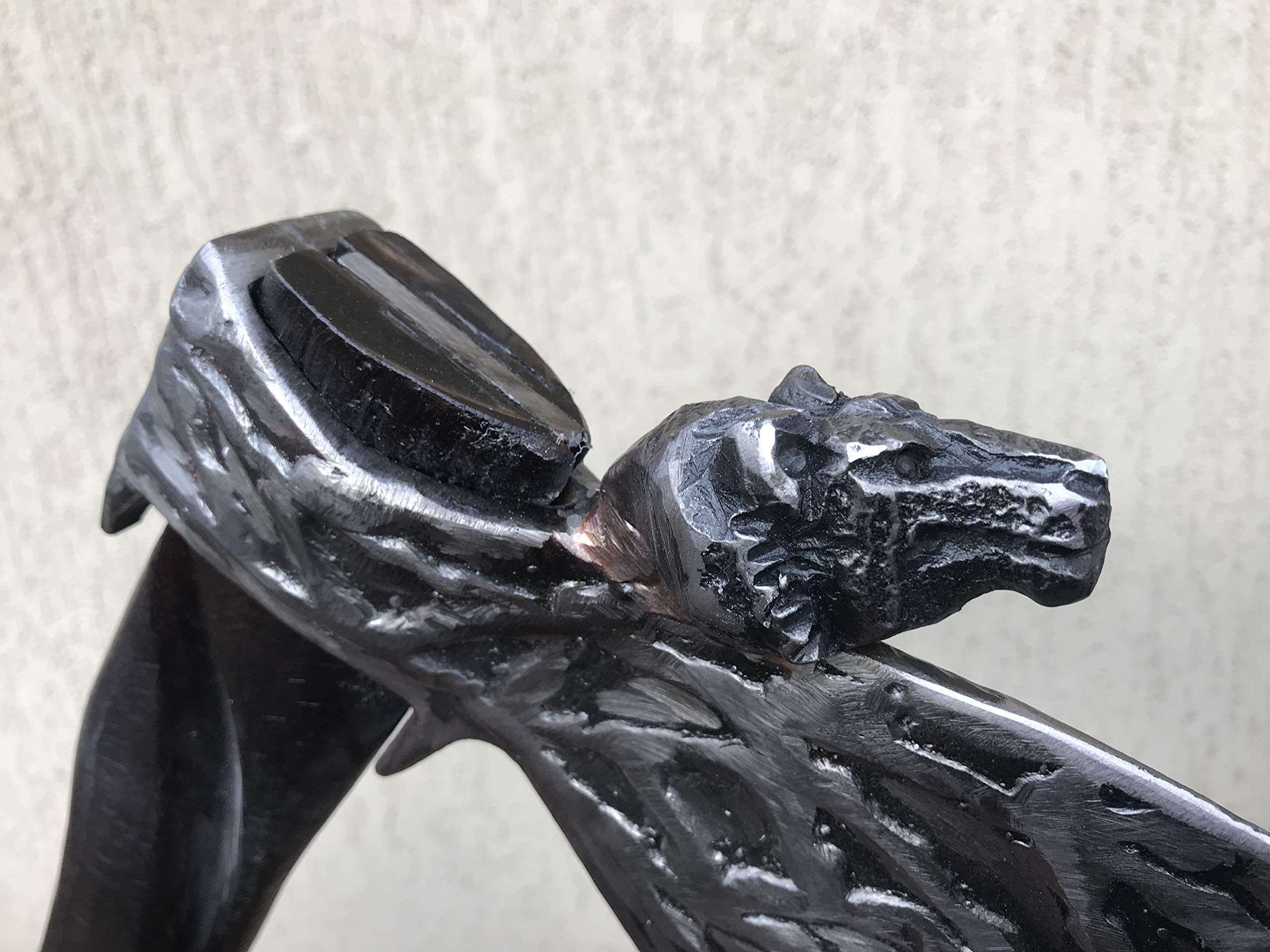Wolf Head Axe - Handmade Viking Battle Axe with Wolf Engraving - Perfect for Cosplay, LARP, Medieval Reenactment & Outdoor Survival