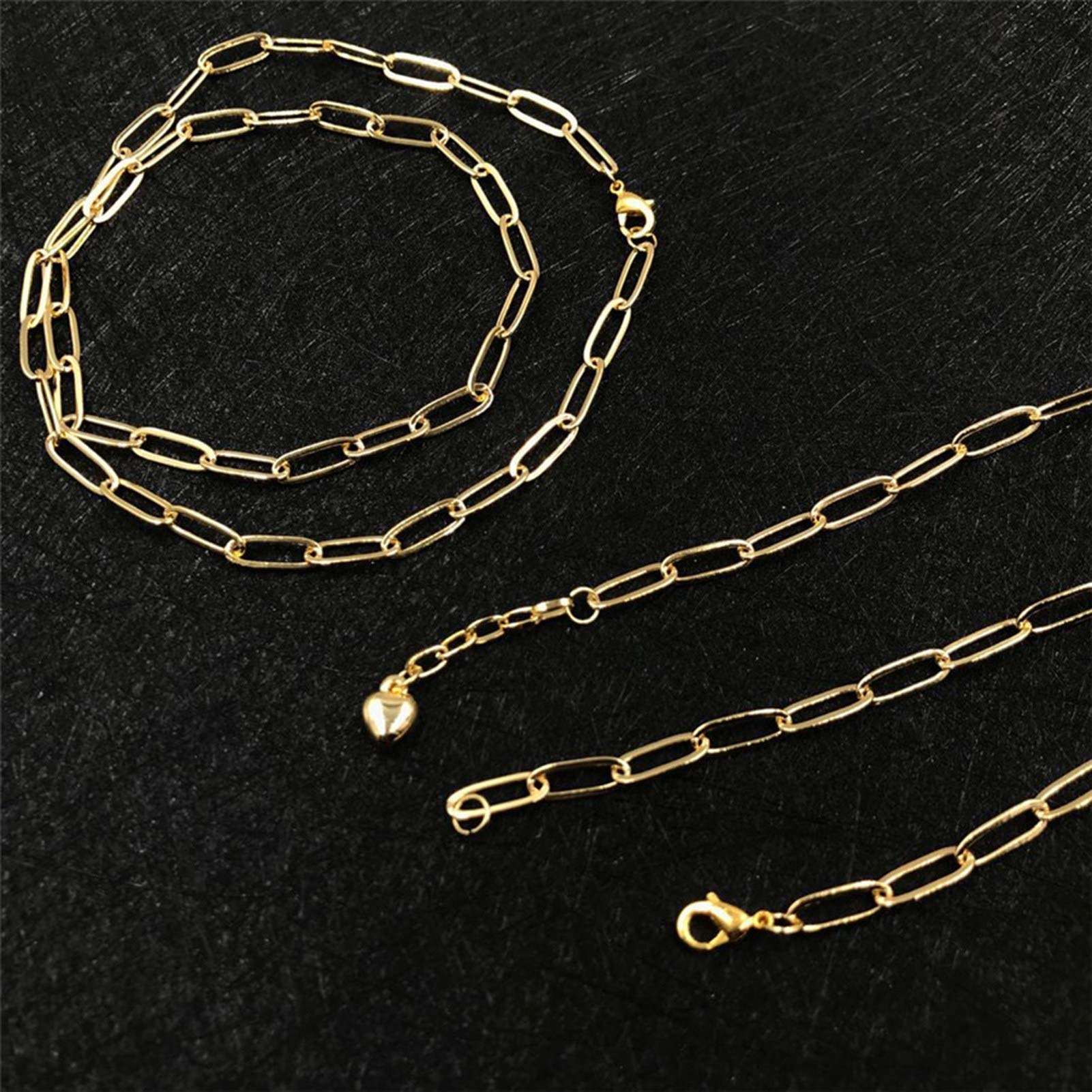 Fashion Women's Copper Plated Solid Color Paperclip Necklace Choker Jewelry Gift - Elegant Costume Jewelry for Everyday Wear & Special Occasions