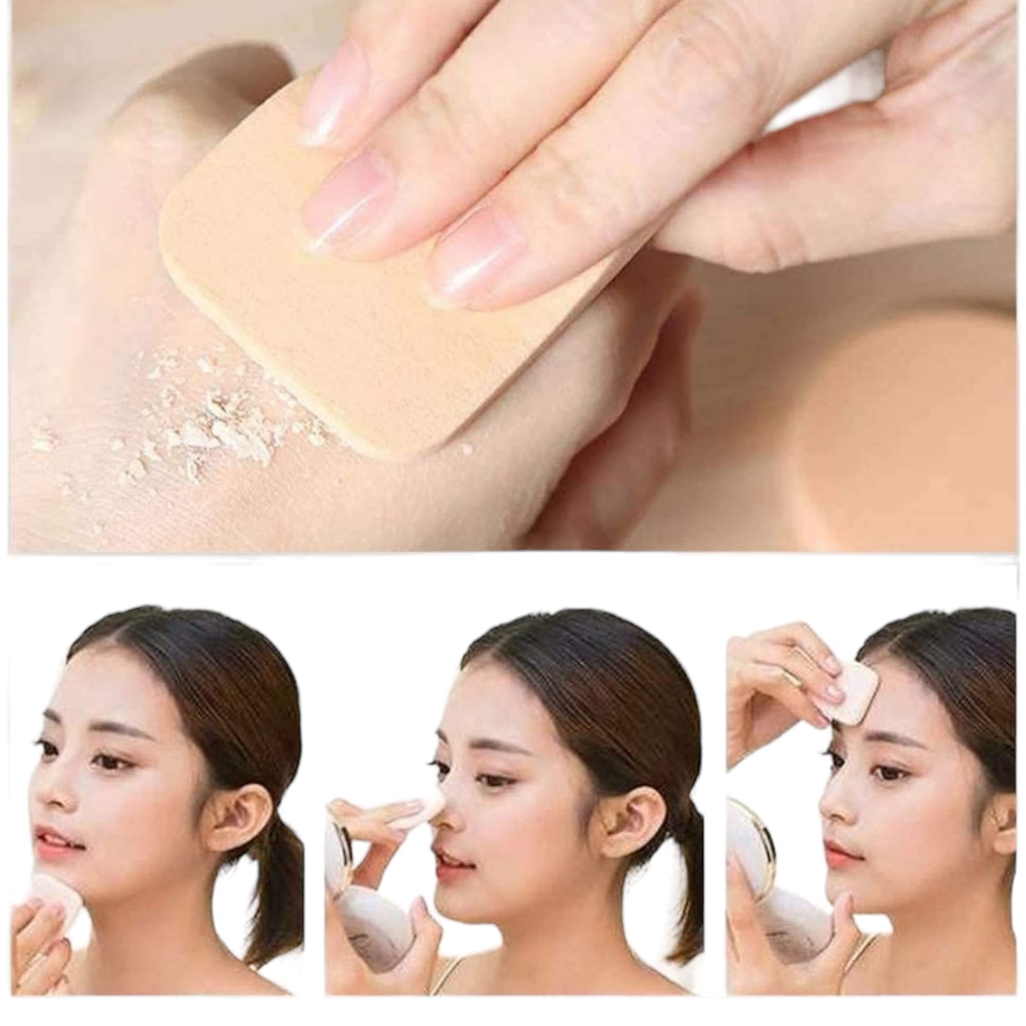 6-in-1 Makeup Sponge Beauty Blender & Foundation Brush Set (5-Piece) - Professional Face Makeup Kit for Flawless Contouring, Blending & Highlighting - Perfect for Daily Use, Travel & Professional Makeup Artists