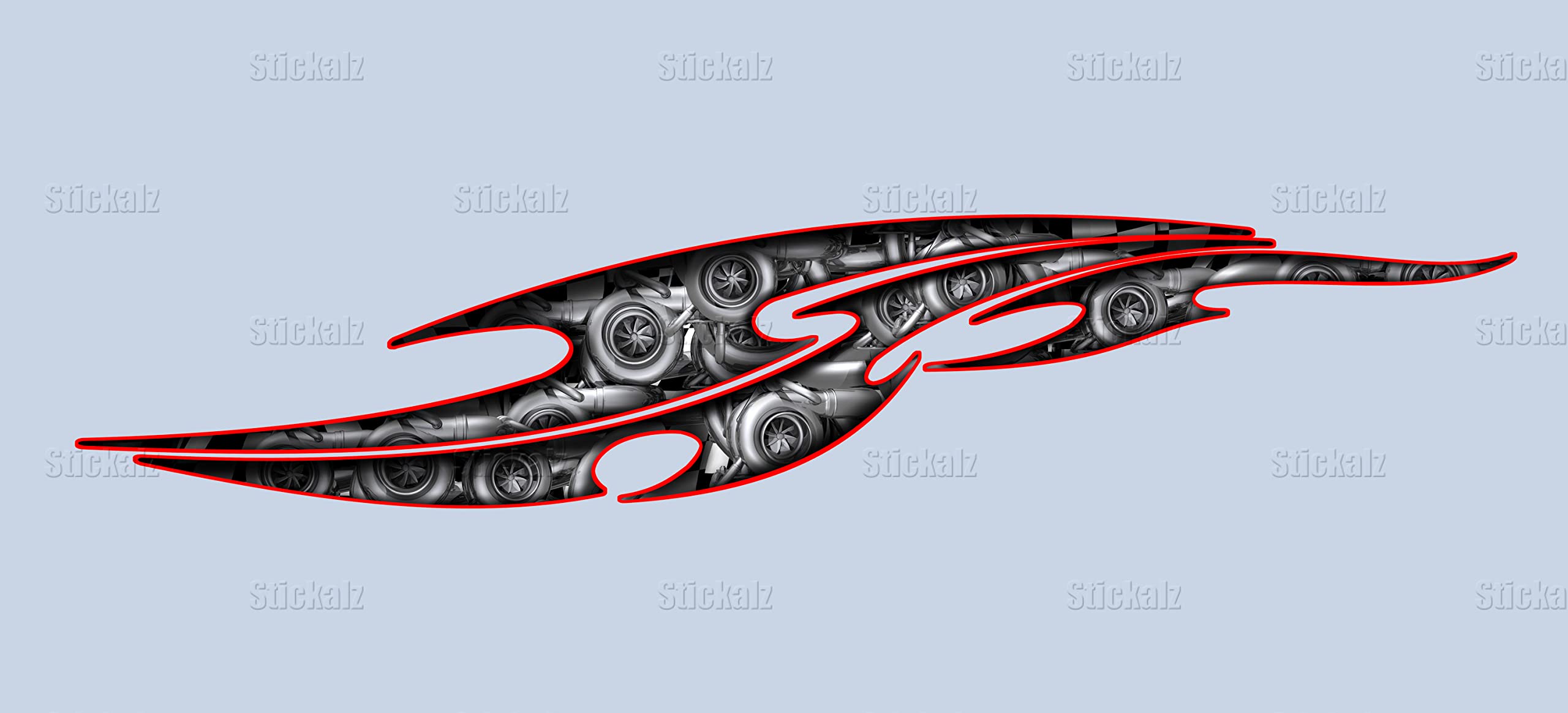 3D Ripped Metal Tribal Tattoo Car Vinyl Wrap Decal - Street Legal 22x70 Inches - Turbocharged & Turbine Graphics for Cars, Trucks & SUVs - Perfect for Custom Vehicle Wraps, Racing Stickers & Automotive Decoration
