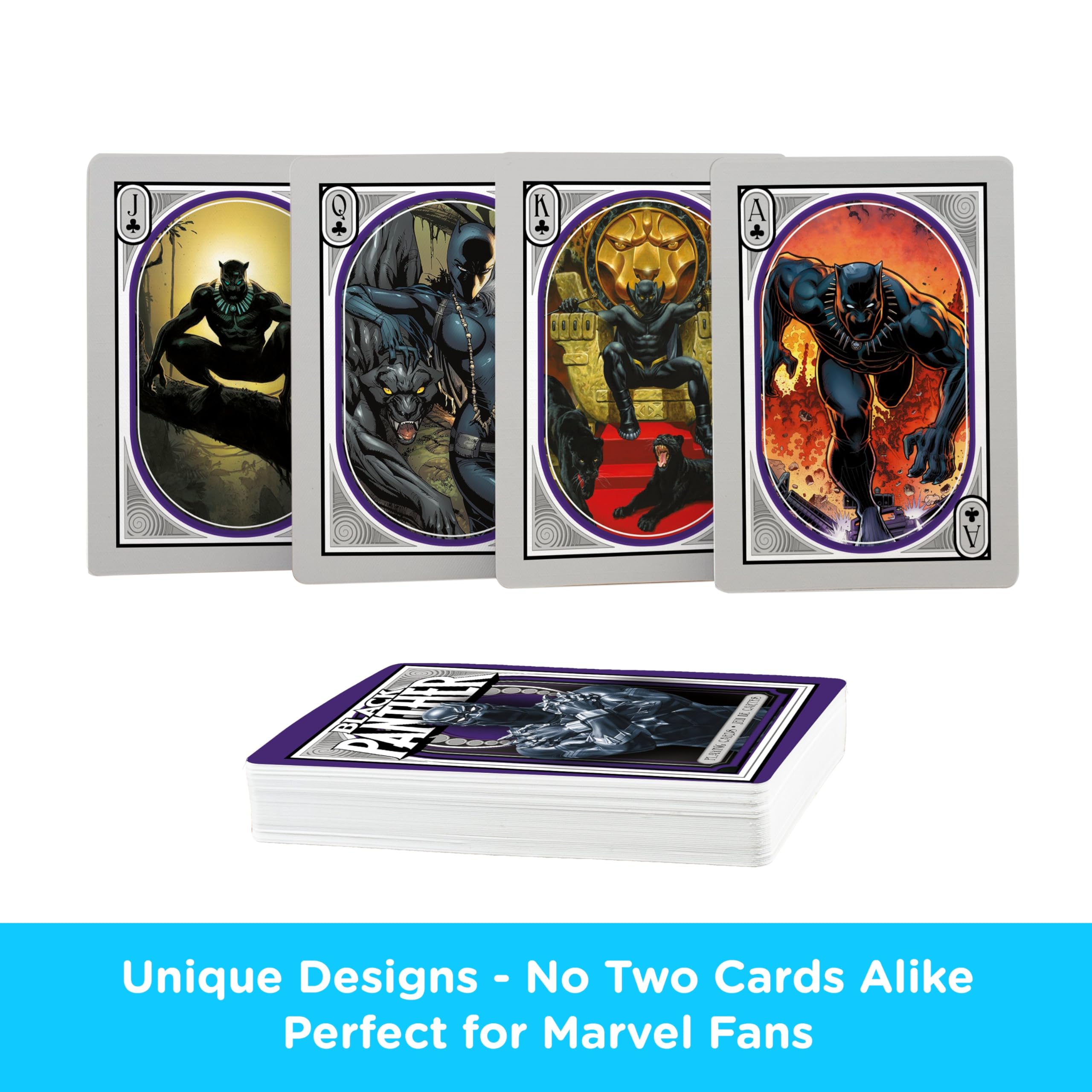 Marvel Comics Black Panther Playing Cards - Official Licensed Deck for Poker, Blackjack & Card Games - Collectible Black Panther Themed Cards for Fans & Gamers - Perfect for Game Nights, Parties & Marvel Collections