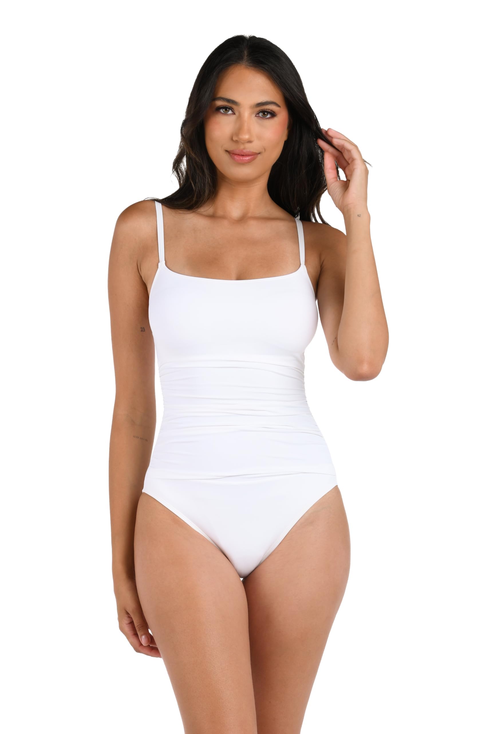 La Blanca Women's One Piece Swimsuit - Island Goddess Shirred Side Bathing Suit for Women | Beach Vacation, Pool Party & Summer Swimwear