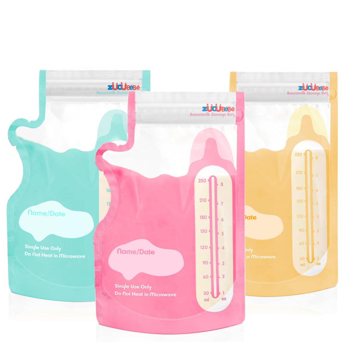 150 Count Breastmilk Storage Bags - 8oz BPA Free Breastfeeding Bags with Easy Pour Spout & Self-Standing Design for Refrigeration & Freezing - Ideal for Nursing Moms at Home or Travel