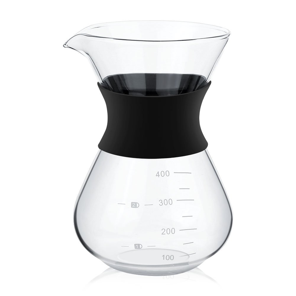 Premium Manual Pour Over Coffee Maker - Glass Carafe with Stainless Steel Filter for Home & Office Use | Perfect for Specialty Coffee Brewing & Gift Giving