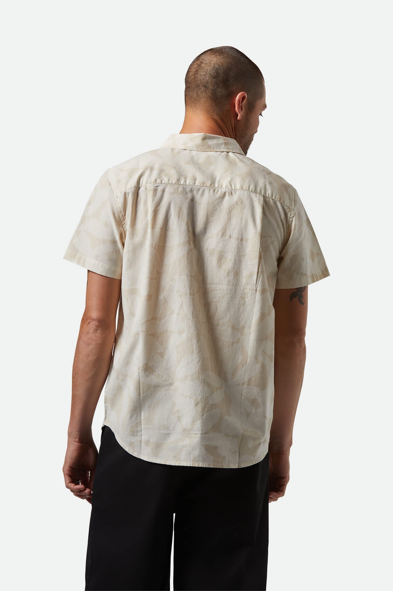 Charter Print Short Sleeve Shirt - Beige & White Floral Pattern Casual Summer Top for Men | Beach Vacation, Outdoor Party, Date Night Outfit