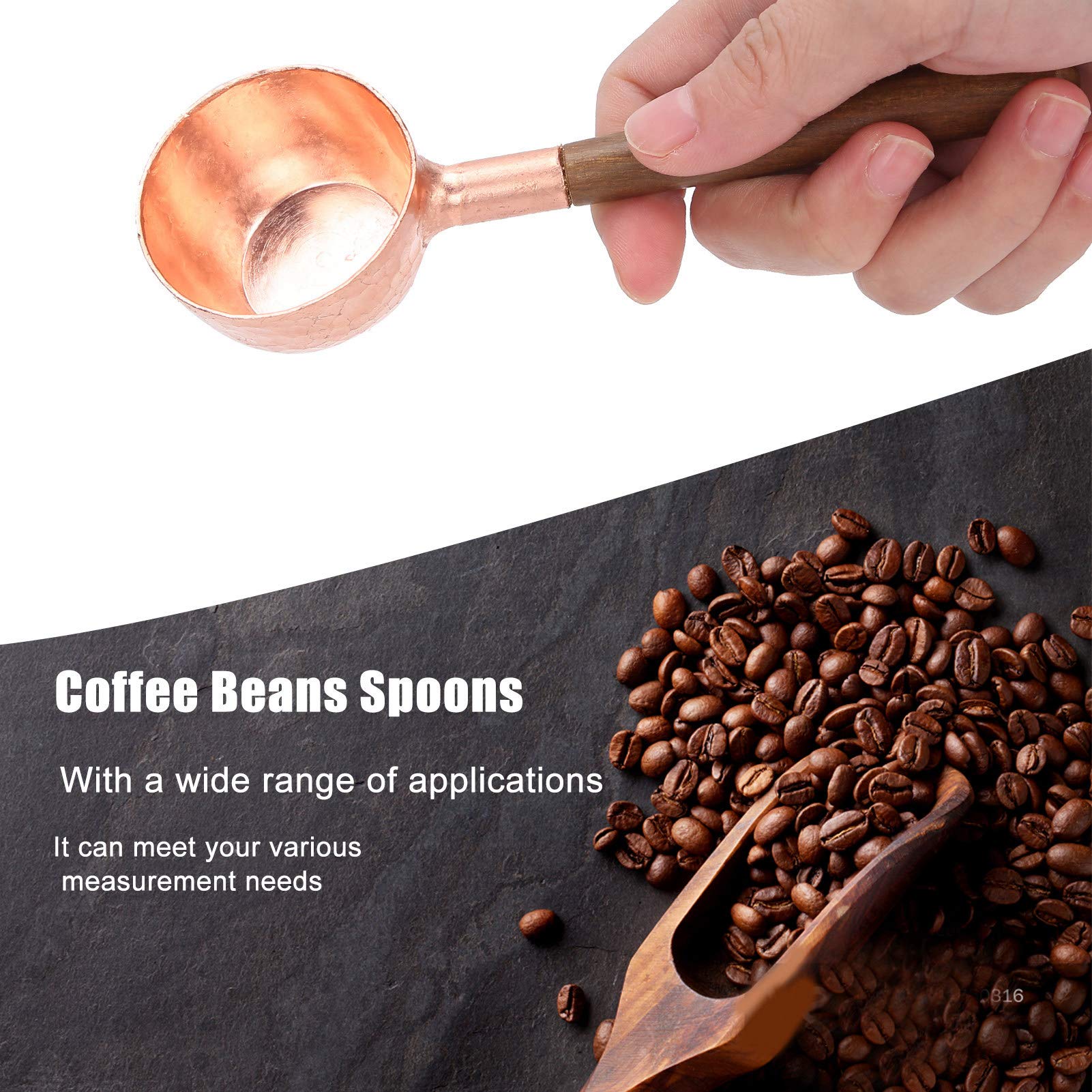 Premium Wooden Measuring Spoons Set - Durable Kitchen Tools for Coffee, Tea & Baking - Perfect for Measuring Coffee Beans, Spices & Ingredients (6-Piece Set) - Ideal for Home Kitchen, Coffee Shops & Baking Enthusiasts
