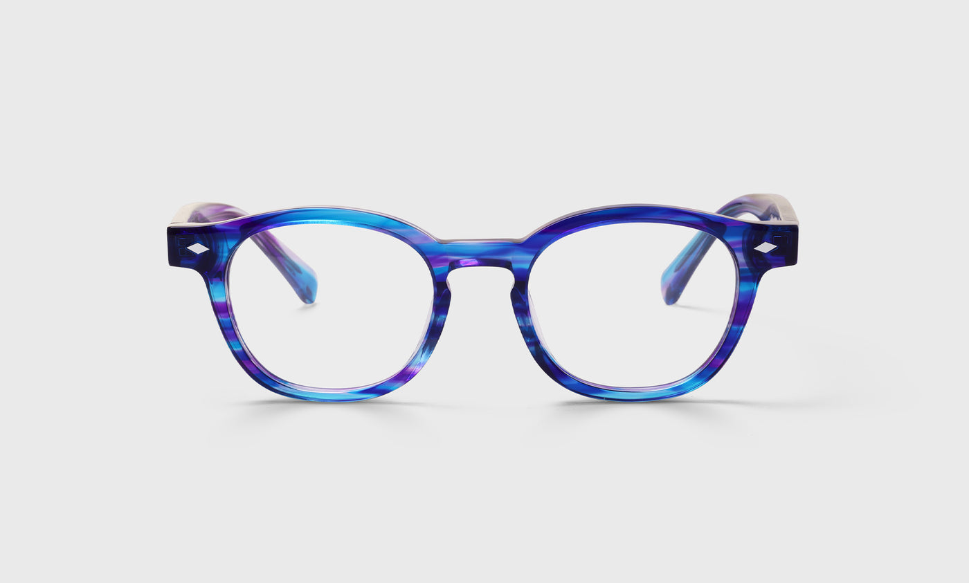 Bitty Witty Color 09 Blue & Purple Demi Front Glasses with Blue Demi Temples - Stylish Women's Eyewear for Work, Reading & Fashion Accessories