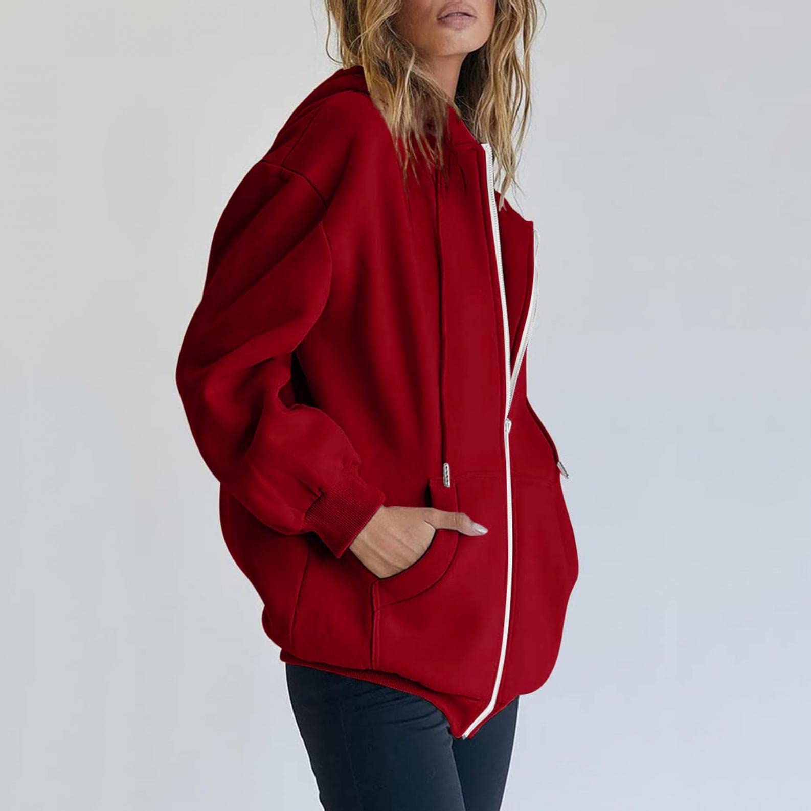 Black Zip-Up Crop Hoodie for Women & Teens | COOKI Basic Long Sleeve Pullover Sweatshirt | Casual Wear, Street Style & Layering Outfits
