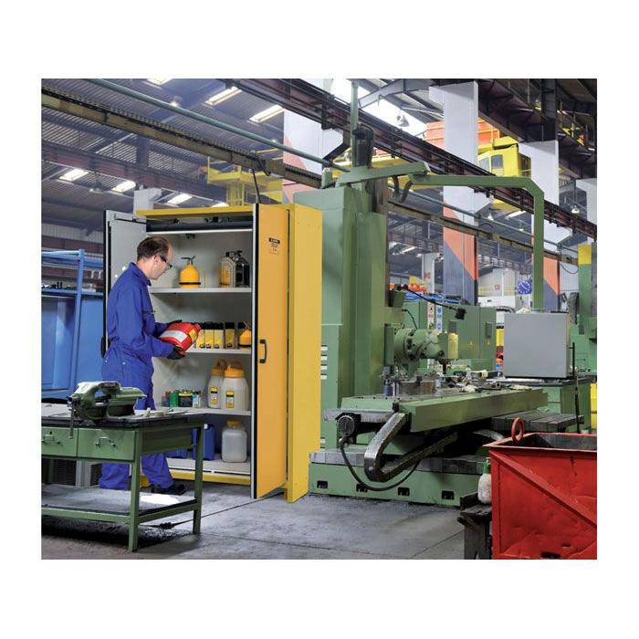 30 Minute Fireproof Safety Cabinet - 45 Gallon Flammable Storage with 2 Hybrid Close Doors for Chemicals & Solvents - Ideal for Labs, Garages & Workshops