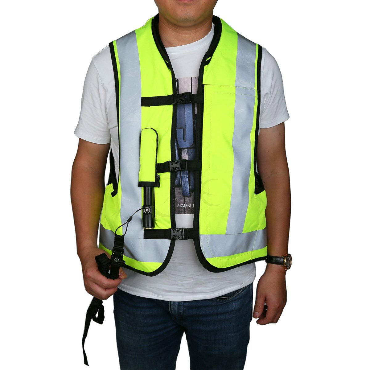 SLMOTO Motorcycle Airbag Vest - Hi-Vis Fluorescent Safety Jacket for Riders - Perfect for Street Biking, Racing & Adventure Touring