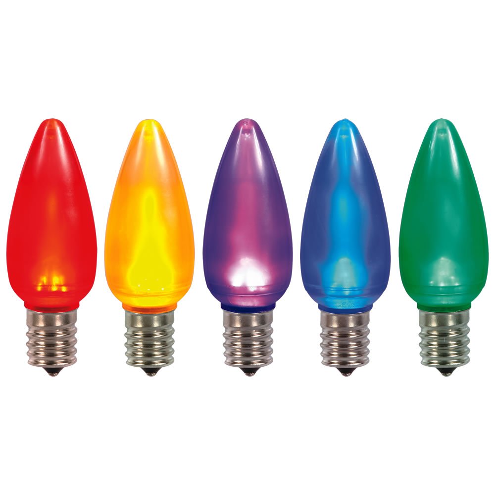 Vickerman C9 Ceramic LED Multicolored Christmas Lights Bulbs - Energy Efficient, Shatterproof, 25-Pack for Indoor/Outdoor Holiday Decorations, Tree, Roof & Yard Lighting