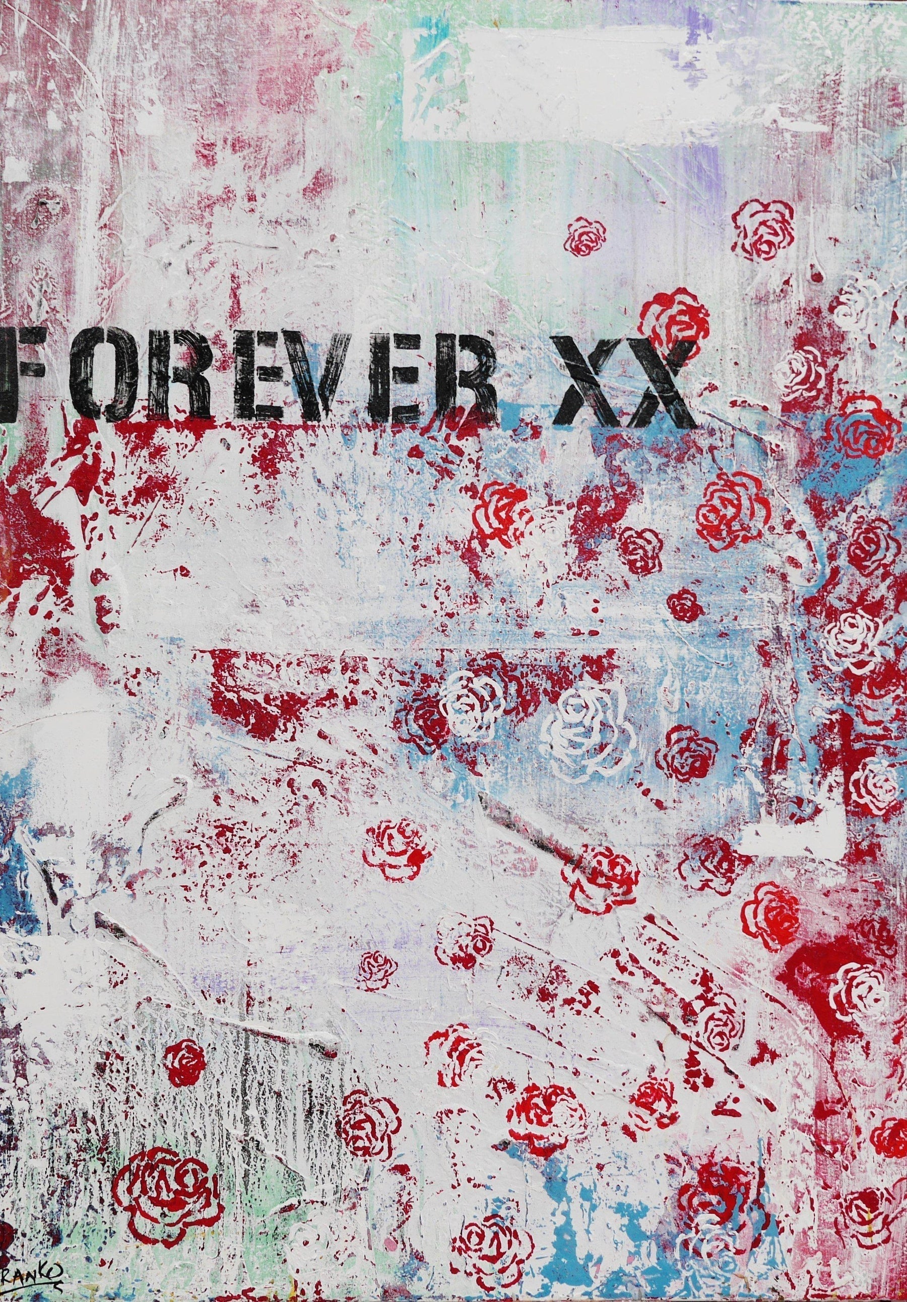 Forever And Ever 140cm x 100cm Pop Art Canvas Painting - Modern Wall Decor for Living Room, Bedroom & Office