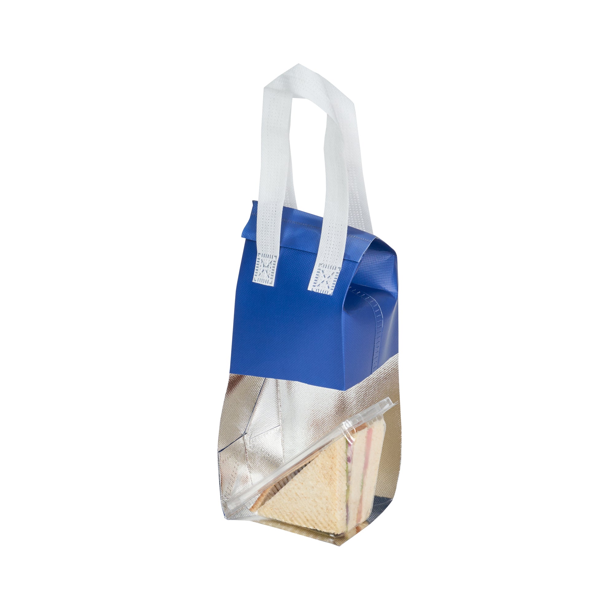 Blue Insulated Take Out Bags - Tamper Evident Food Delivery Bags (4.75