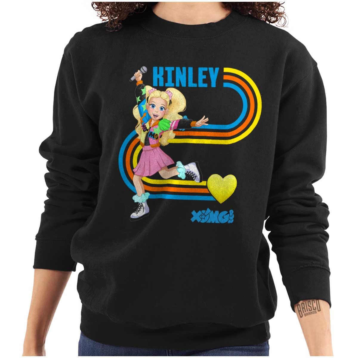 XOMG POP Heart Kinley Love Cartoon Women's Crewneck Sweatshirt - Cute Graphic Pullover for Teens & Adults - Perfect for Casual Wear, School & Fan Merchandise