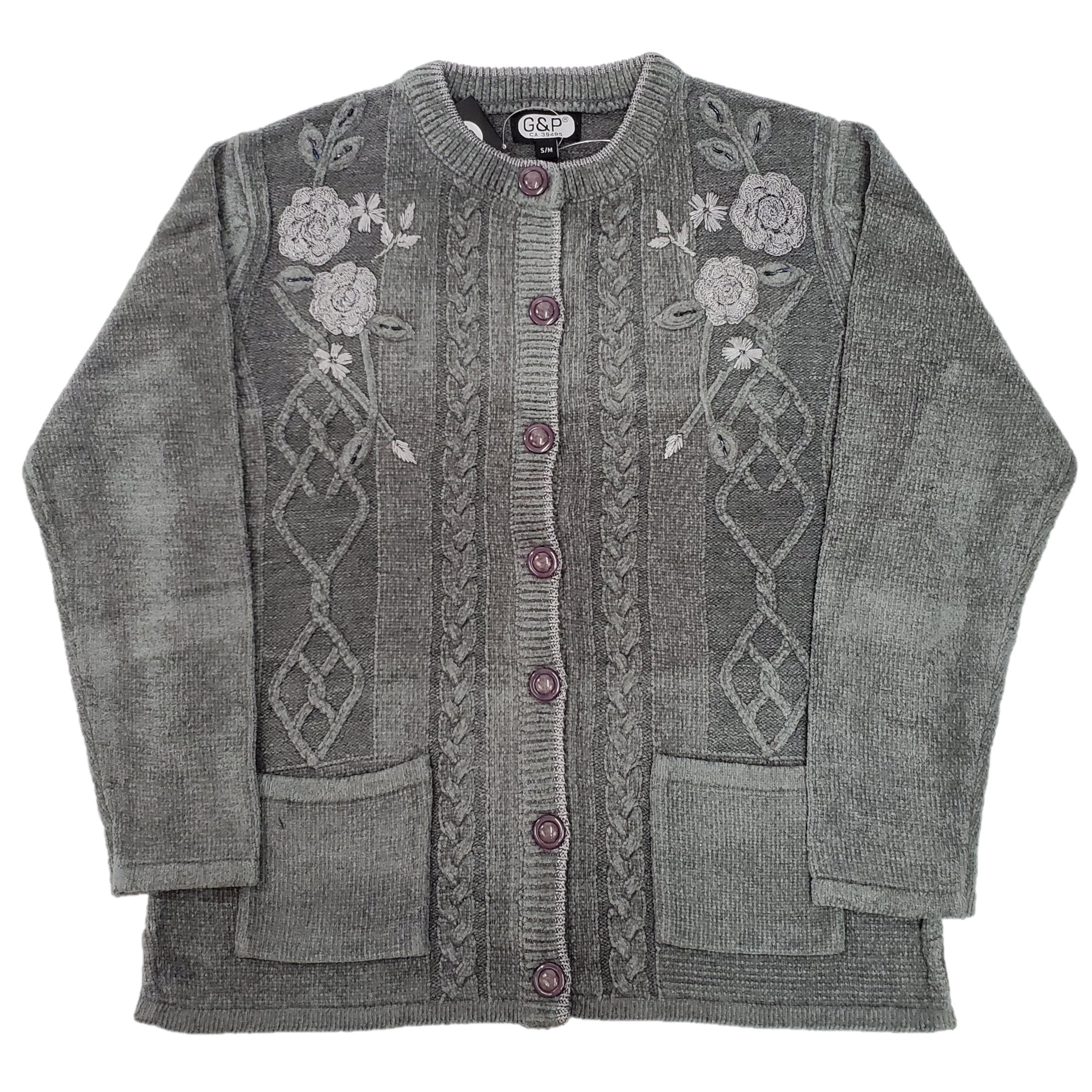 Stylish Ladies Chenille Embroidery Designer Cardigan Sweater - Cozy Knitwear for Fall & Winter Fashion | Perfect for Office, Date Night & Casual Outfits