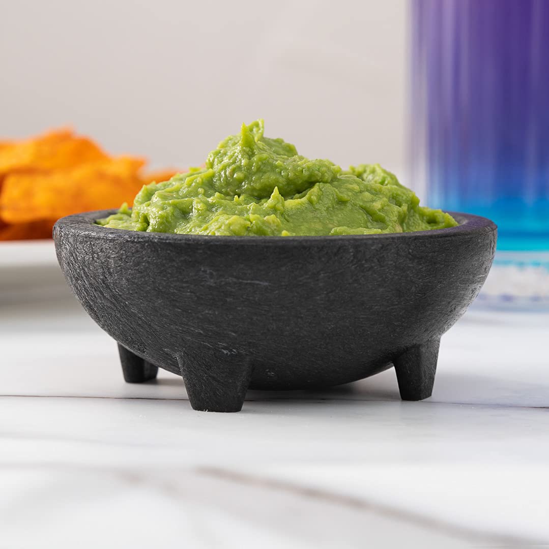 Restaurantware 4oz Salsa Bowl - 3-Legged Molcajete Style, Microwave & Dishwasher Safe Shatterproof Plastic Bowl for Guacamole, Cheese Dip & Sauces | Perfect for Parties, Restaurants & Home Entertaining