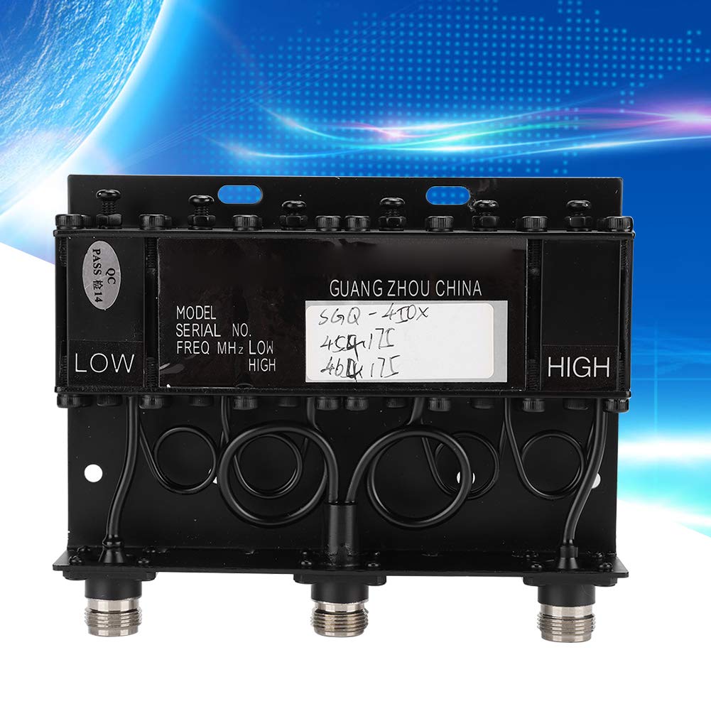 10W UHF 6 Cavity Duplexer TX 454.175MHz RX 464.175MHz - N Connector Radio Repeater for Wireless Communication - Signal Booster for Two-Way Radios, Ham Radio & Commercial Use