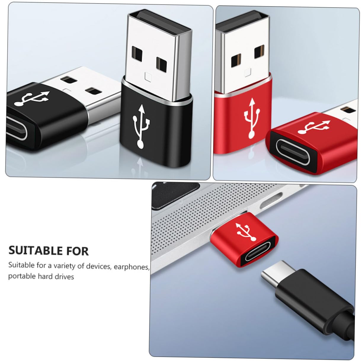 5-Pack USB C to Micro USB Adapter - Female USB C to Male Micro USB Converter - Aluminum Alloy Adapter for Laptop, Phone & Tablet - Fast Data Transfer & Charging for Travel, Office & Home Use