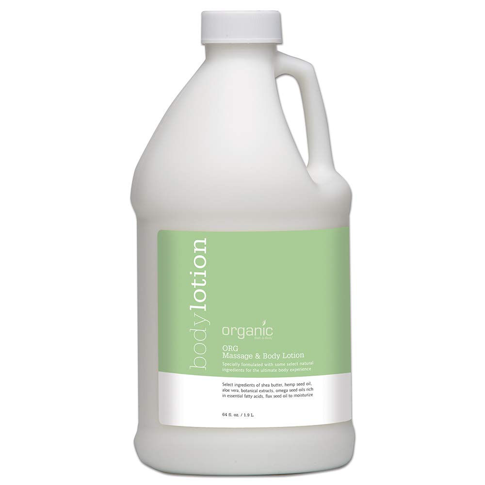 ORG Organic Massage & Body Lotion - 64 oz Large Bottle for Spa, Massage Therapy & Daily Moisturizing | Paraben-Free & Natural Ingredients